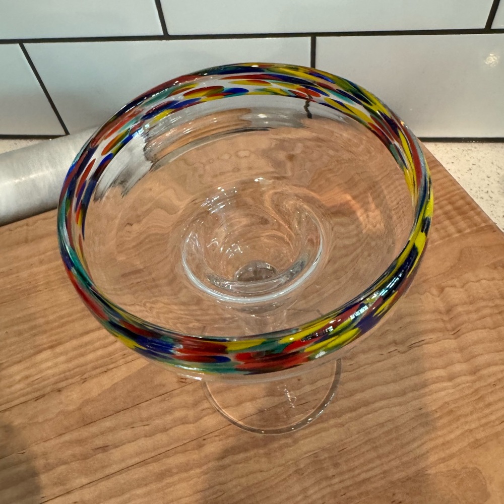 Set of 2 Confetti Glass Margarita Glasses – EUC - Picture 5 of 6